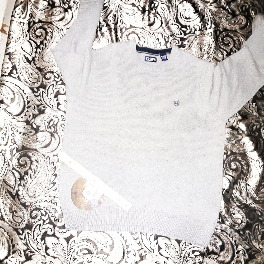 new CHAPS xl mens gray sweater